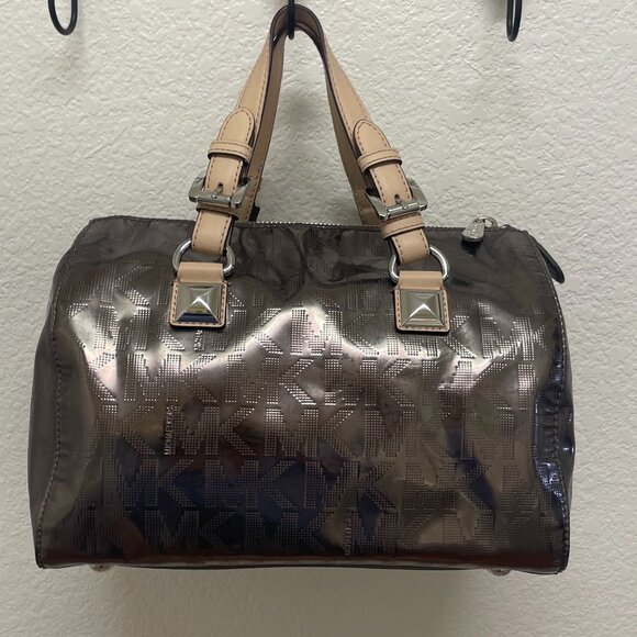 Michael Kors Grayson Mirror Metallic Bronze Medium Satchel - Picture 3 of 14